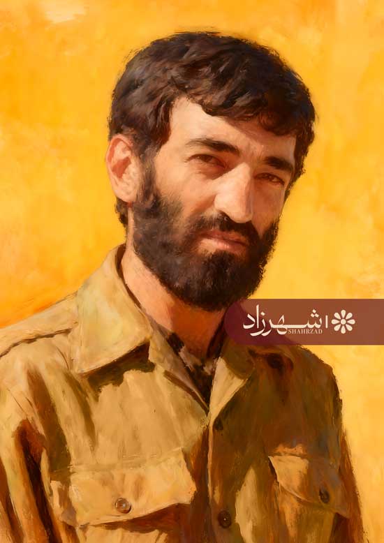 نقاشی چهره حاج احمد متوسلیان