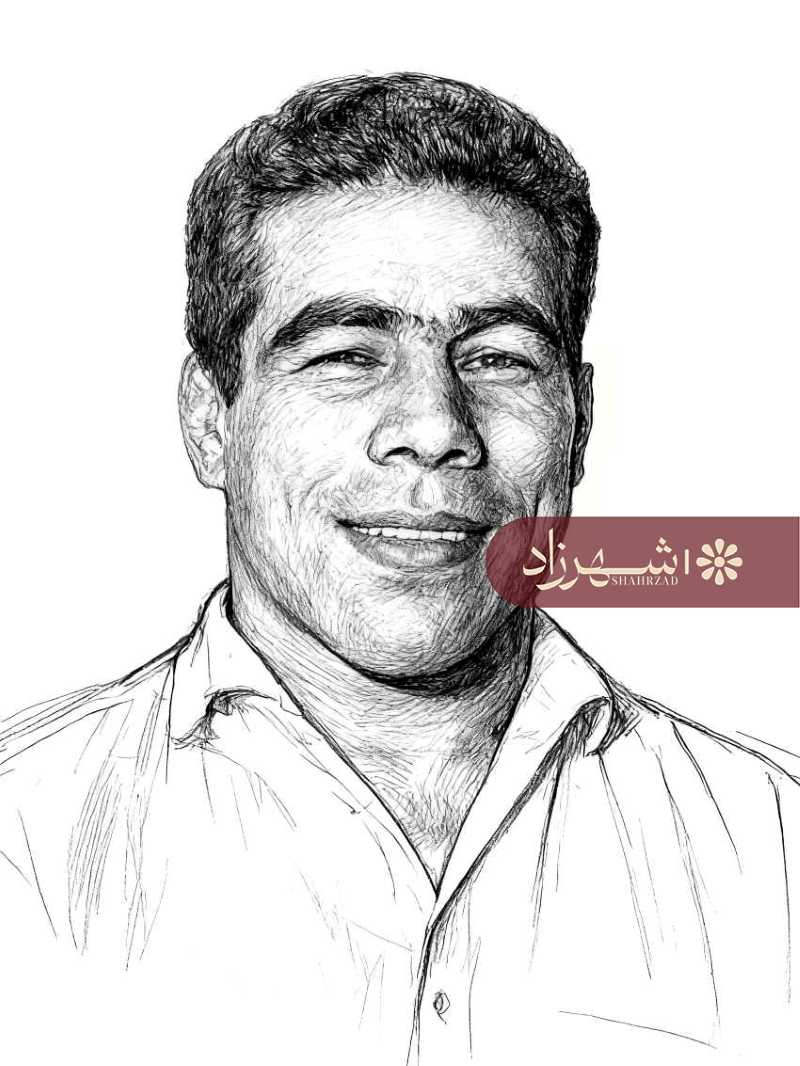 نقاشی چهره پهلوان غلامرضا تختی