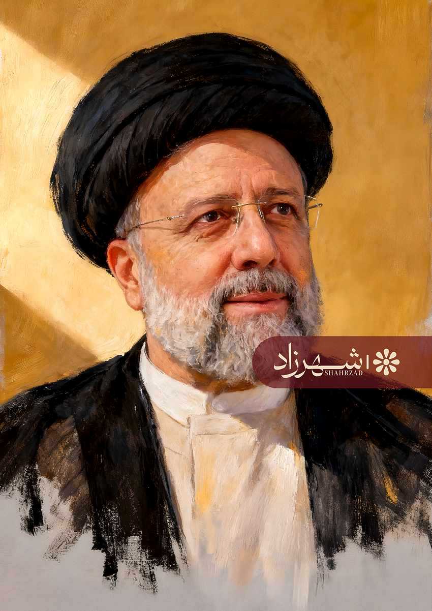 نقاشی چهره شهید سید ابراهیم رئیسی