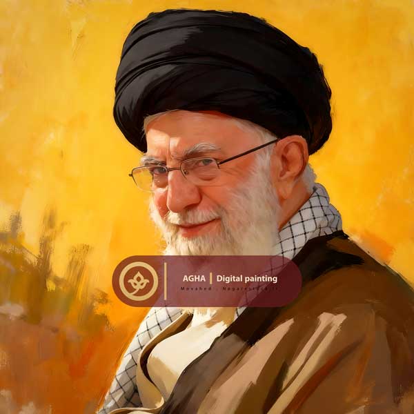 نقاشی دیجیتال چهره رهبری 
