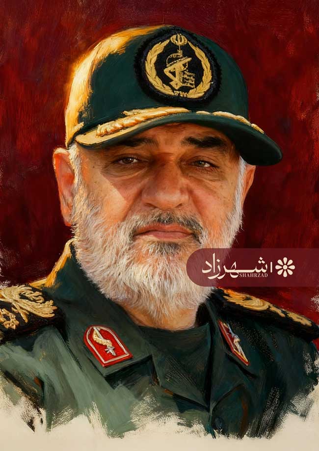 نقاشی چهره شهید سردار حسین سلامی