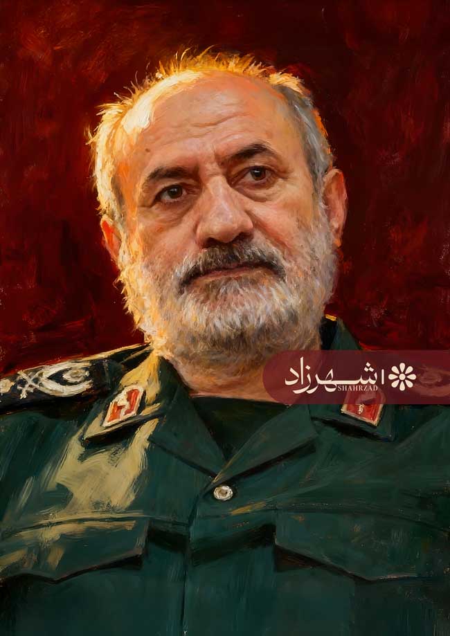 نقاشی چهره شهید محمد کاظمی