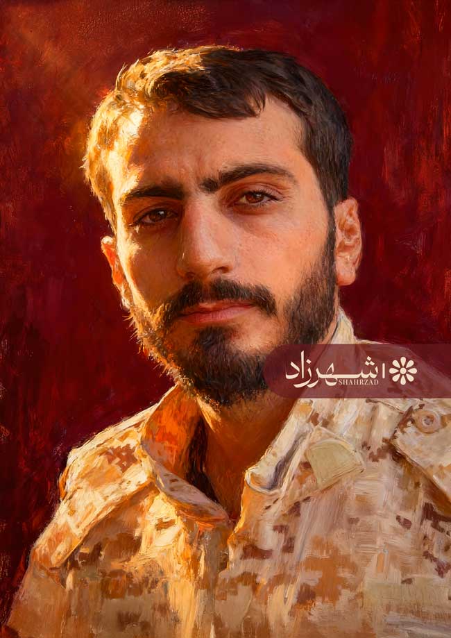 نقاشی چهره شهید مصطفی صدرزاده