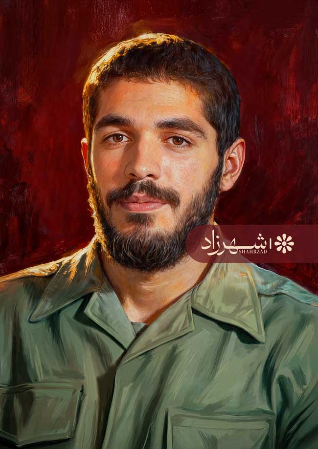 نقاشی چهره شهید ابراهیم هادی