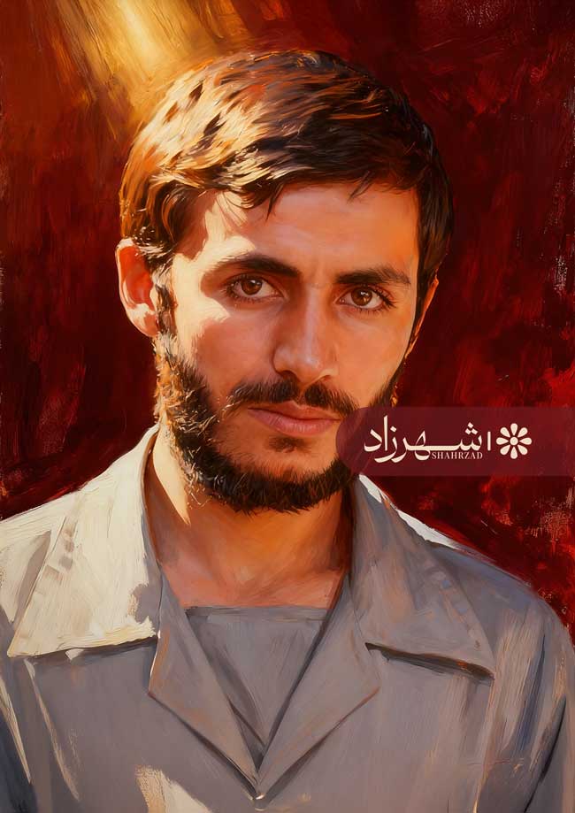 نقاشی چهره شهید حاج ابراهیم همت