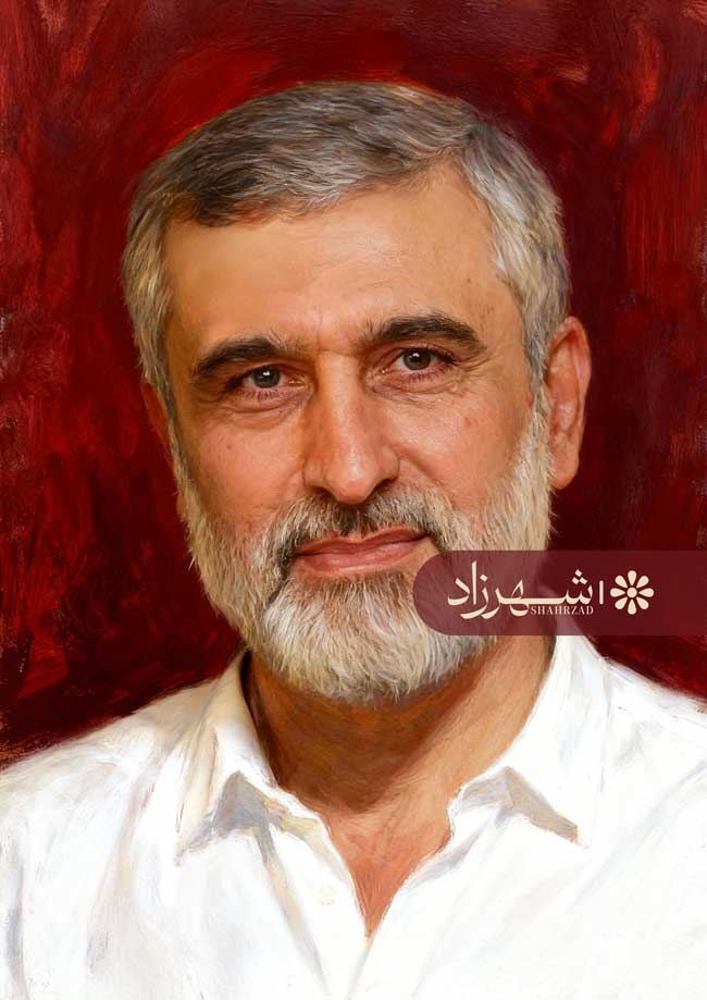 نقاشی چهره شهید امیرعلی حاجی زاده