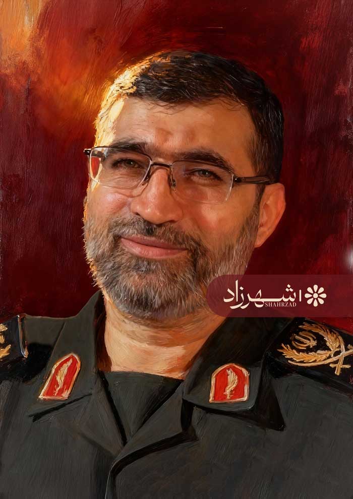 نقاشی چهره شهید محمود باقری