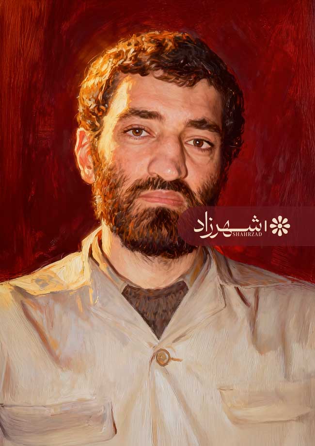 نقاشی چهره حاج احمد متوسلیان