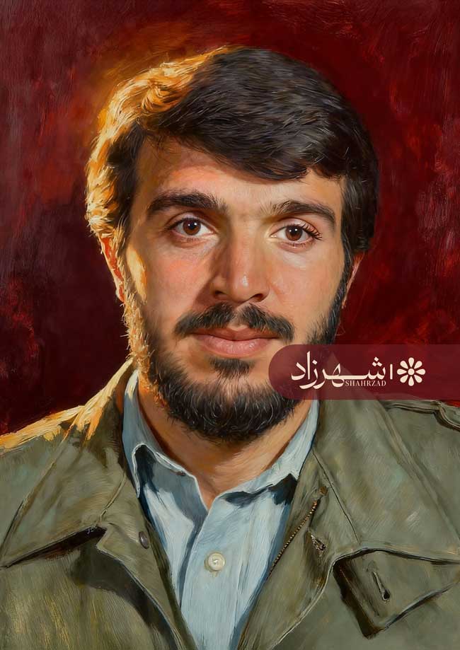 نقاشی چهره شهید محمود کاوه