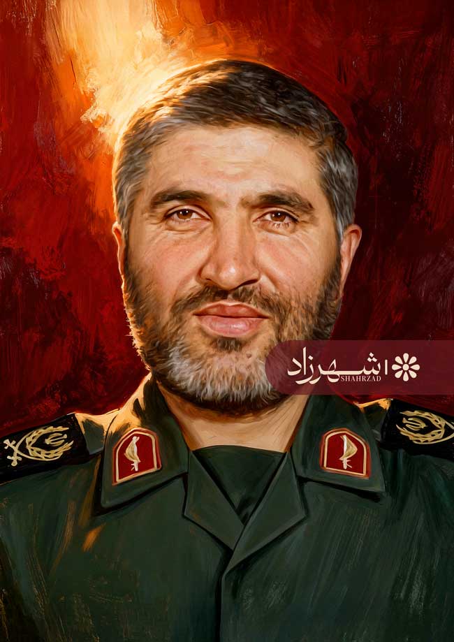 نقاشی چهره شهید احمد کاظمی