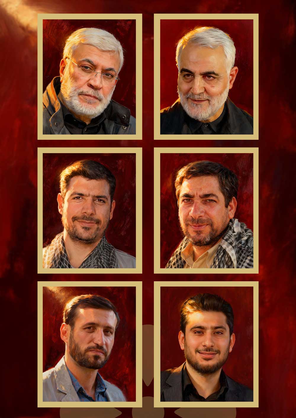 مجموعه نقاشی چهره شهدای فرودگاه بغداد