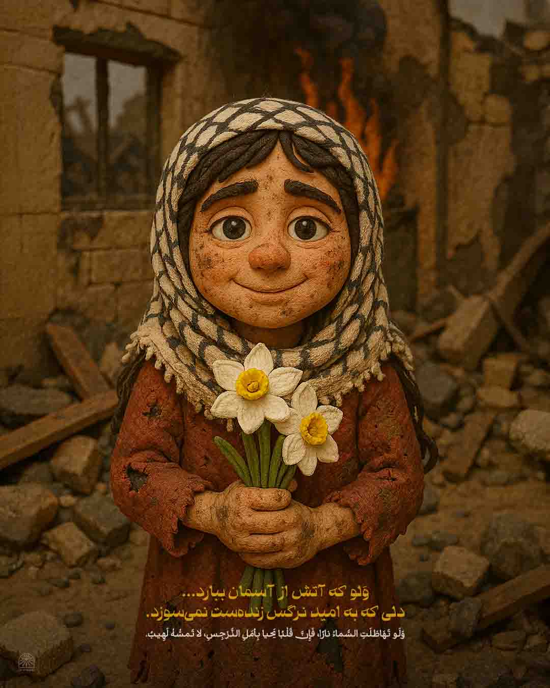 دختر امیدوار در آتش
