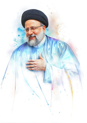 پوستر آبرنگی شهید رئیسی