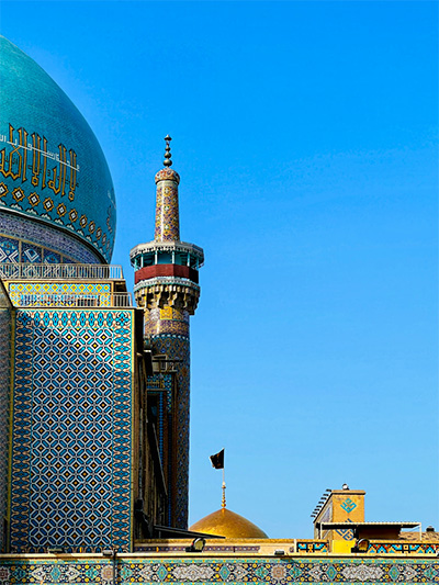 تصویر باکیفیت از گنبد مسجد گوهرشاد و گنبد حرم امام رضا