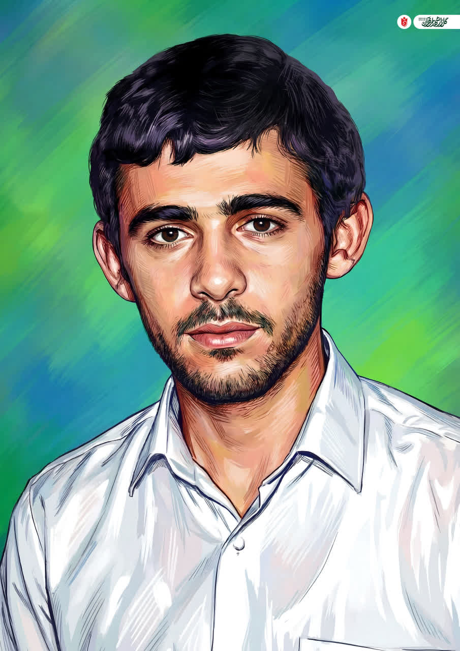 تصویرسازی چهره شهید علی اکبر گل محمدی