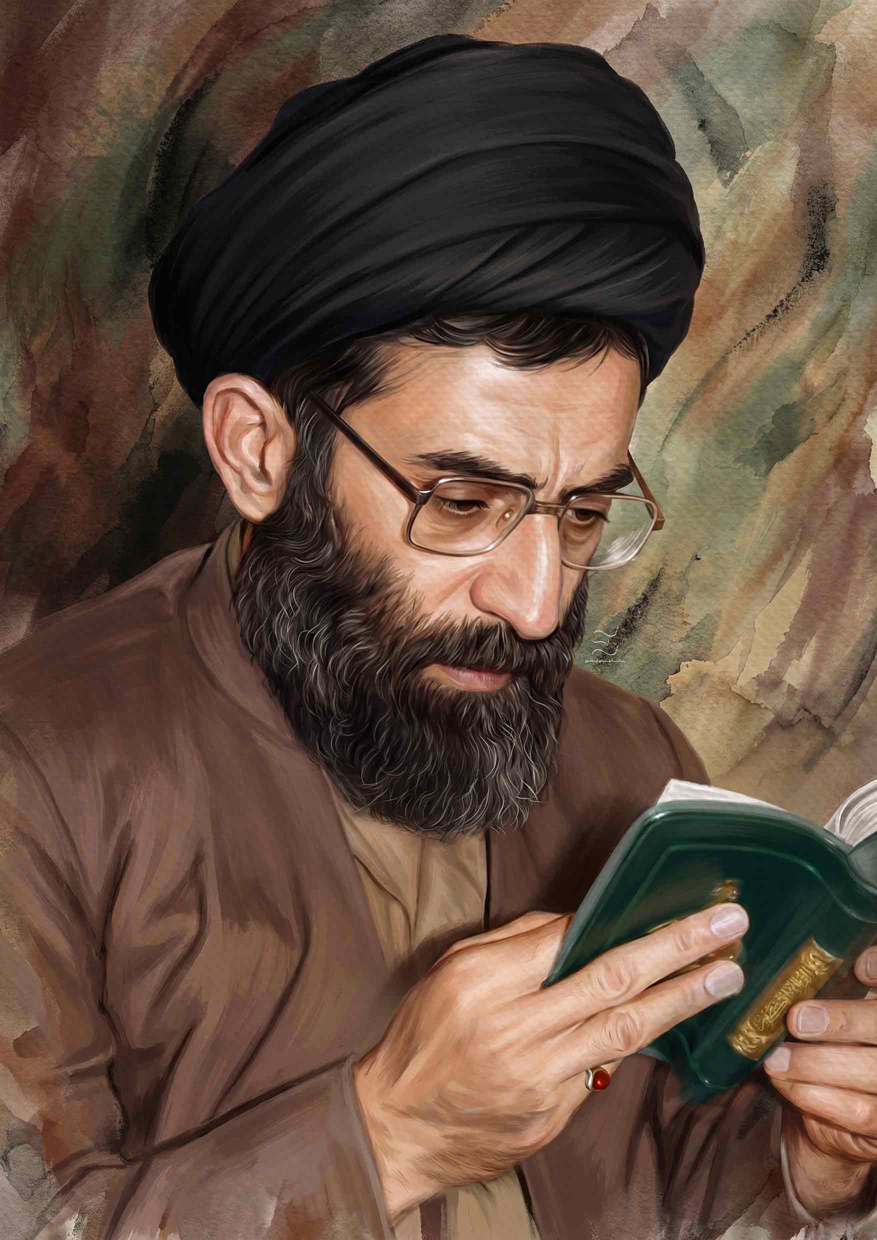تصویرسازی پرتره رهبر شهید