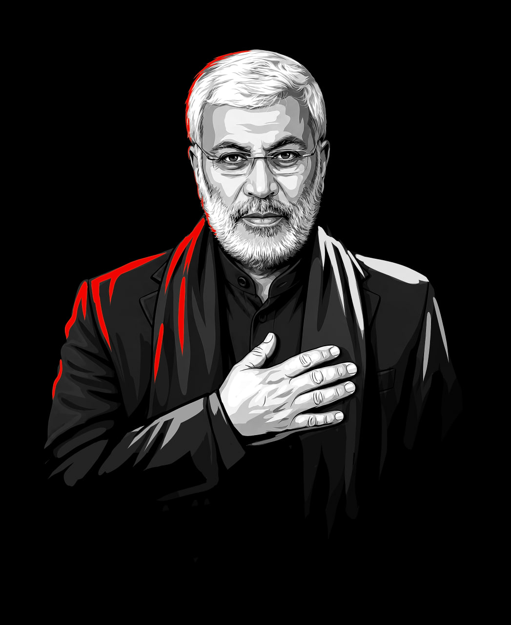 تصویرسازی چهره شهید ابومهدی المهندس