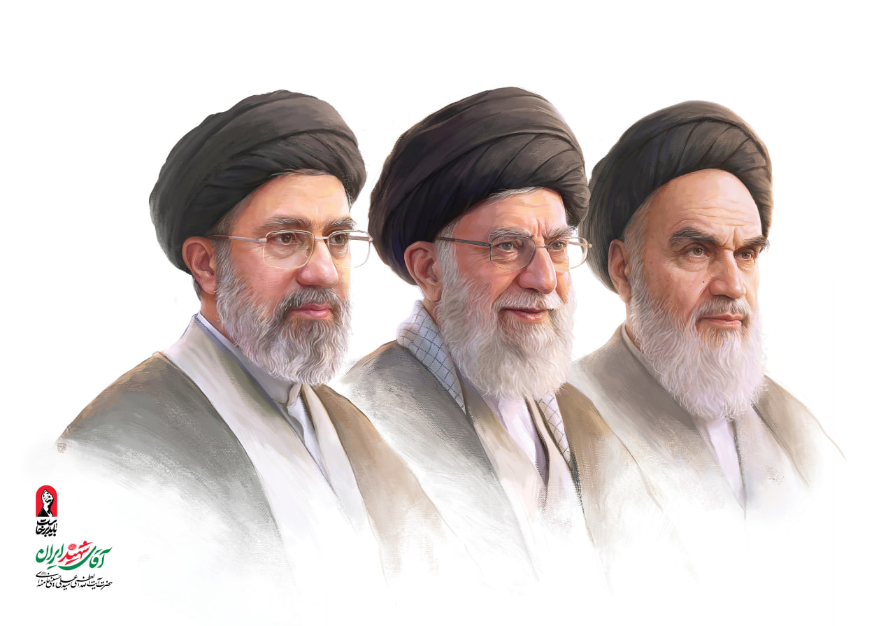 تصویرسازی چهره امام راحل و رهبر شهید و آیت الله سید مجتبی خامنه ای