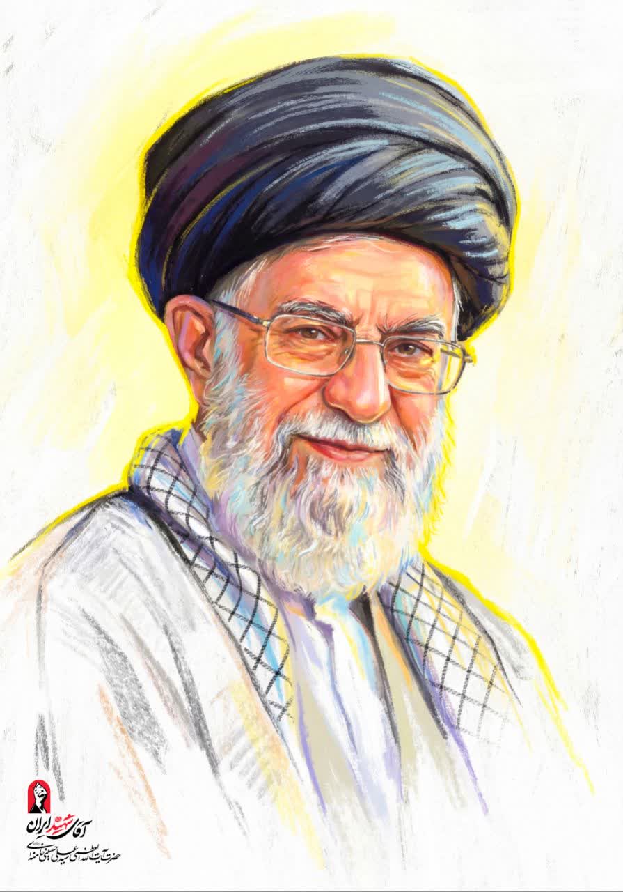 نقاشی چهره شهید سید علی حسینی خامنه ای