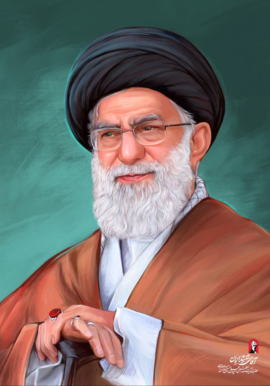 نقاشی چهره شهید سید علی خامنه ای