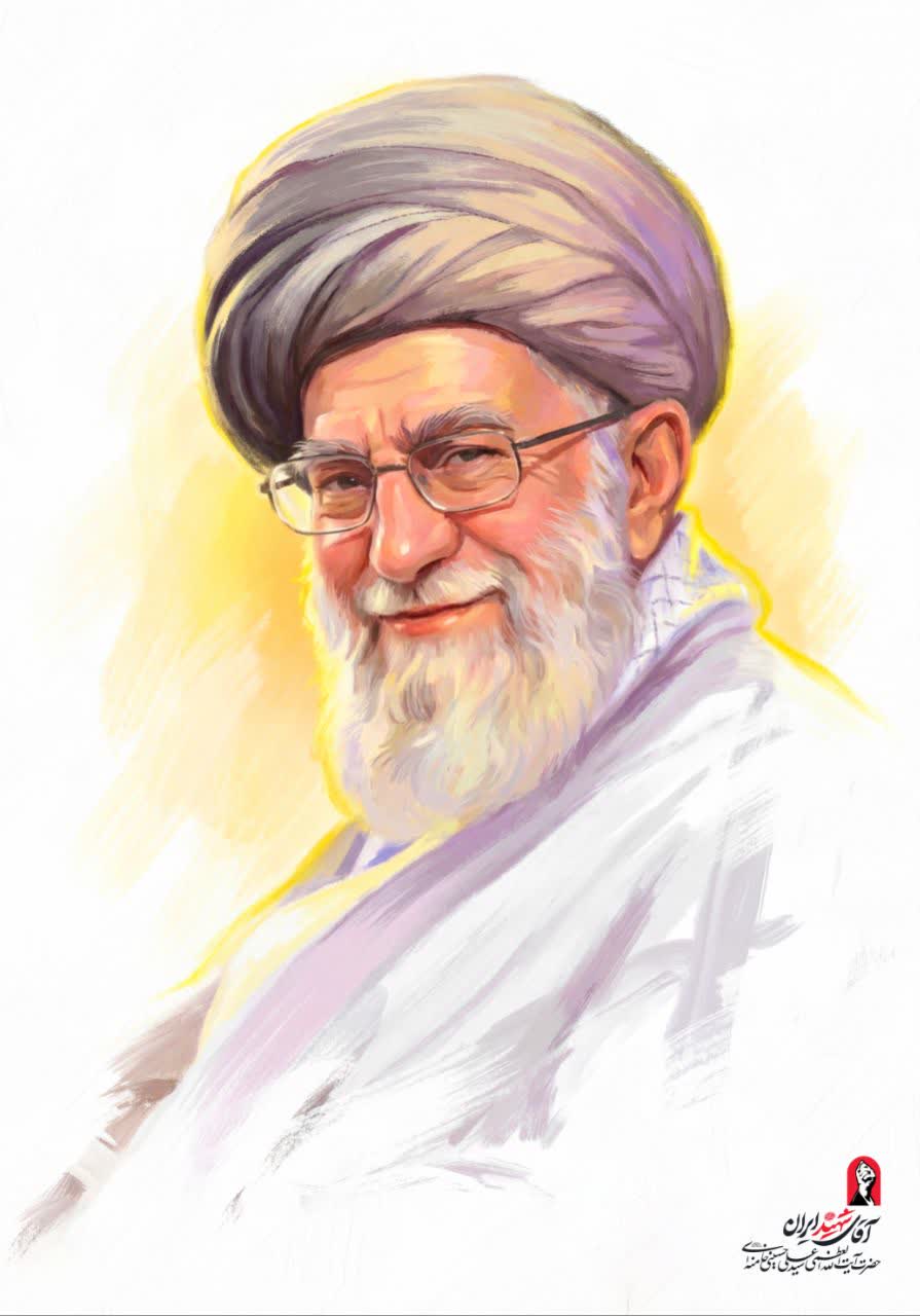 نقاشی چهره شهید سید علی خامنه ای