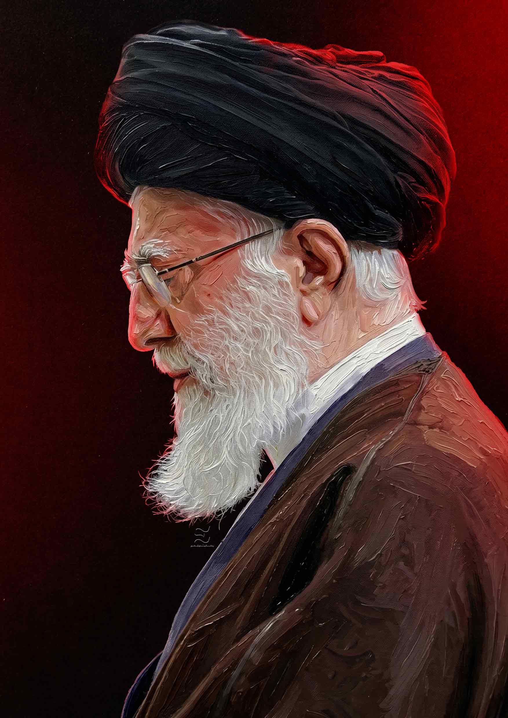 تصویرسازی پرتره رهبر شهید