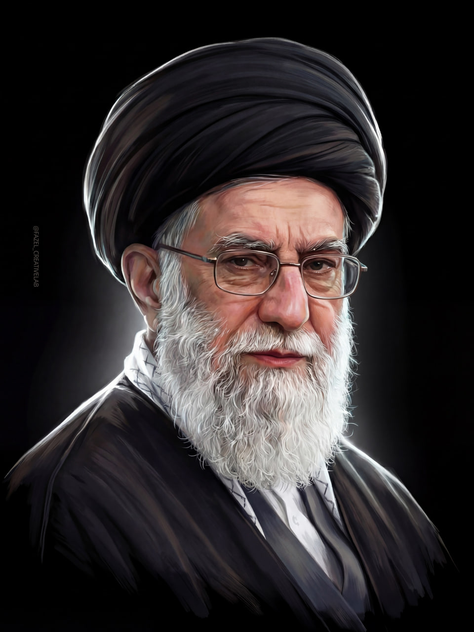 تصویرسازی پرتره امام شهید آیت الله سید علی حسینی خامنه ای