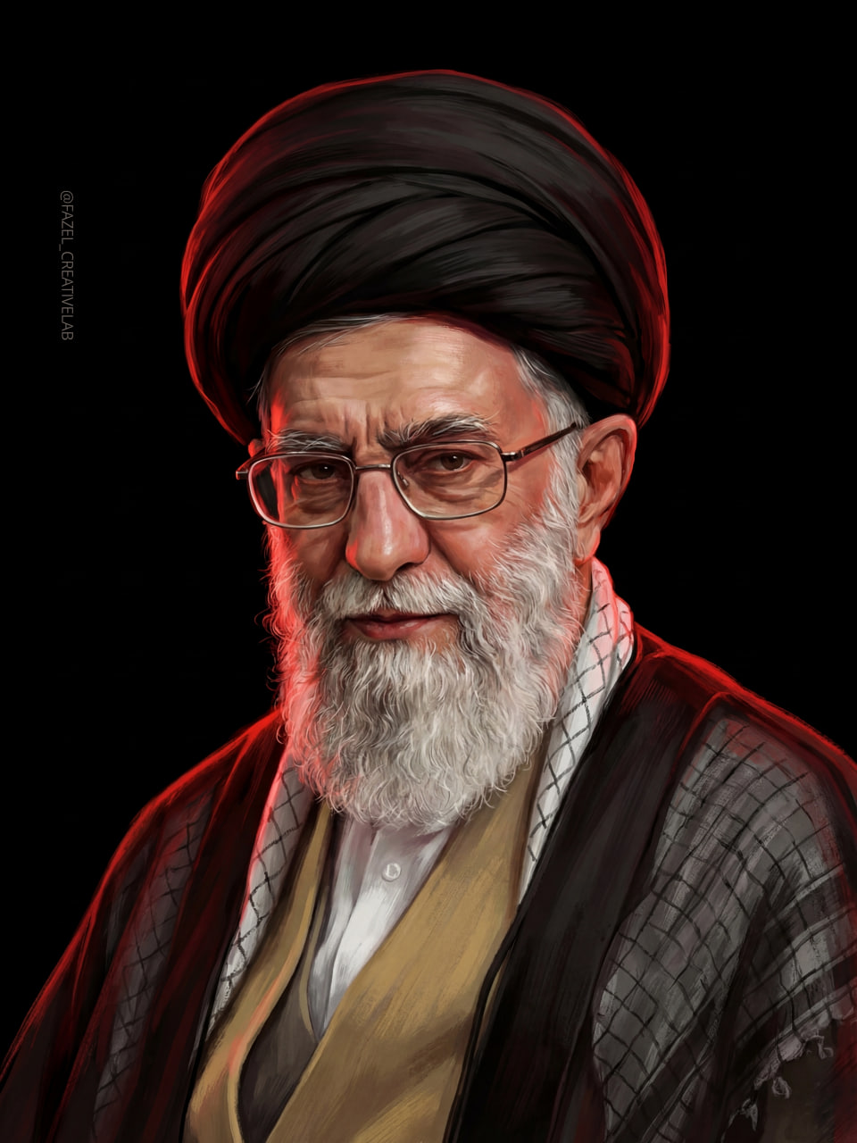 تصویرسازی پرتره امام شهید آیت الله سید علی حسینی خامنه ای