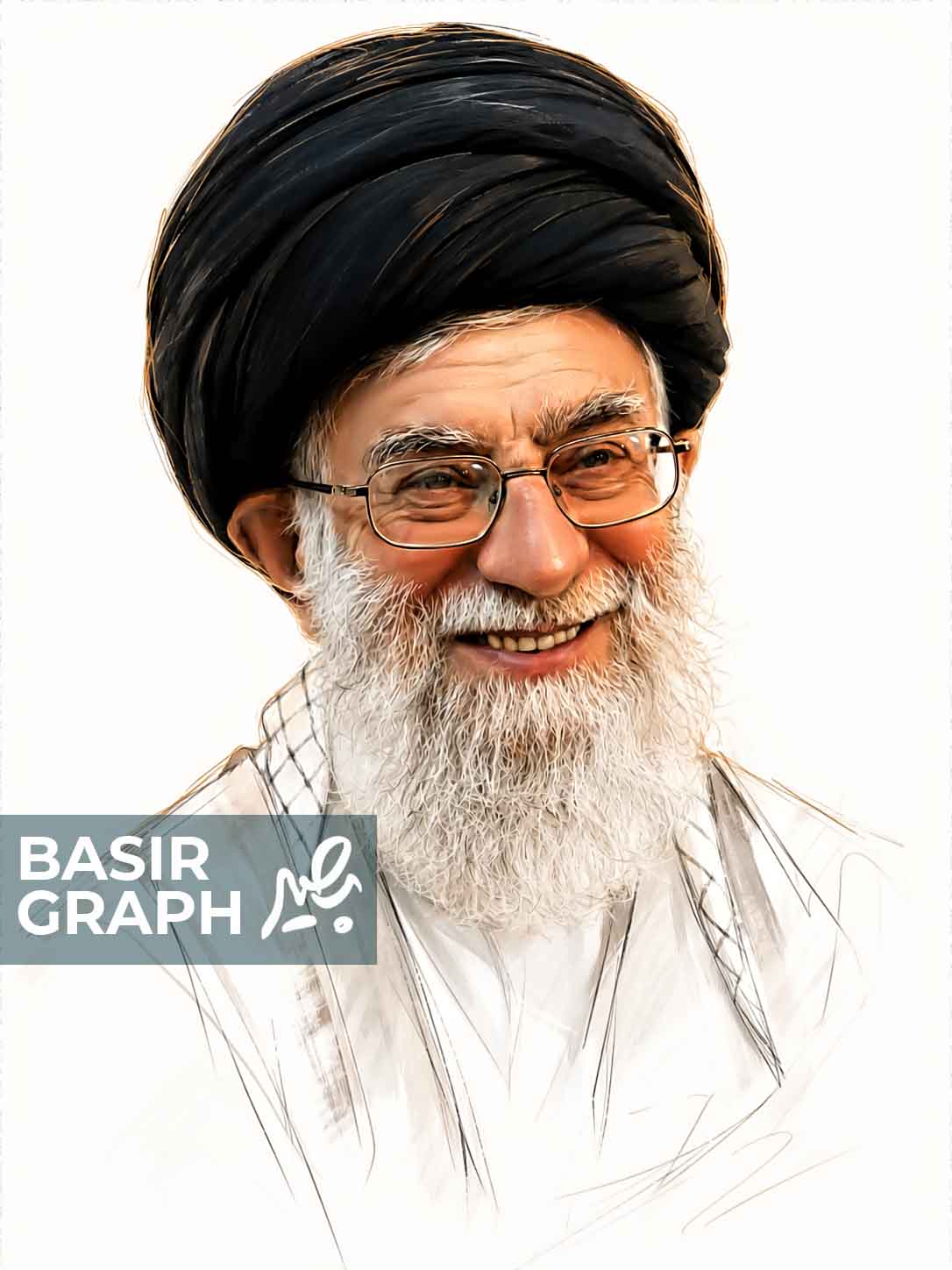 پرتره امام شهید آیت الله خامنه ای رضوان الله