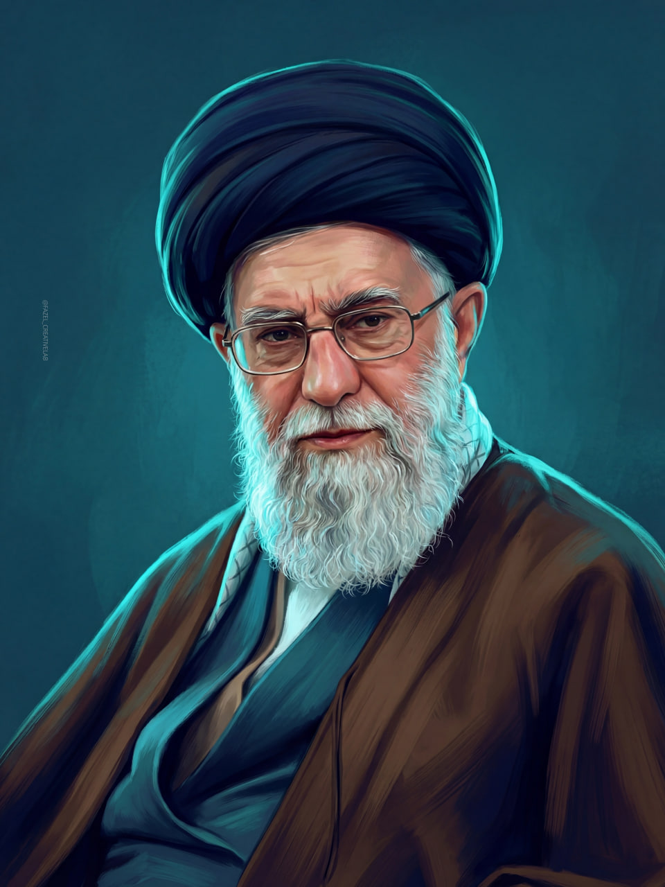 تصویرسازی پرتره امام شهید آیت الله سید علی حسینی خامنه ای