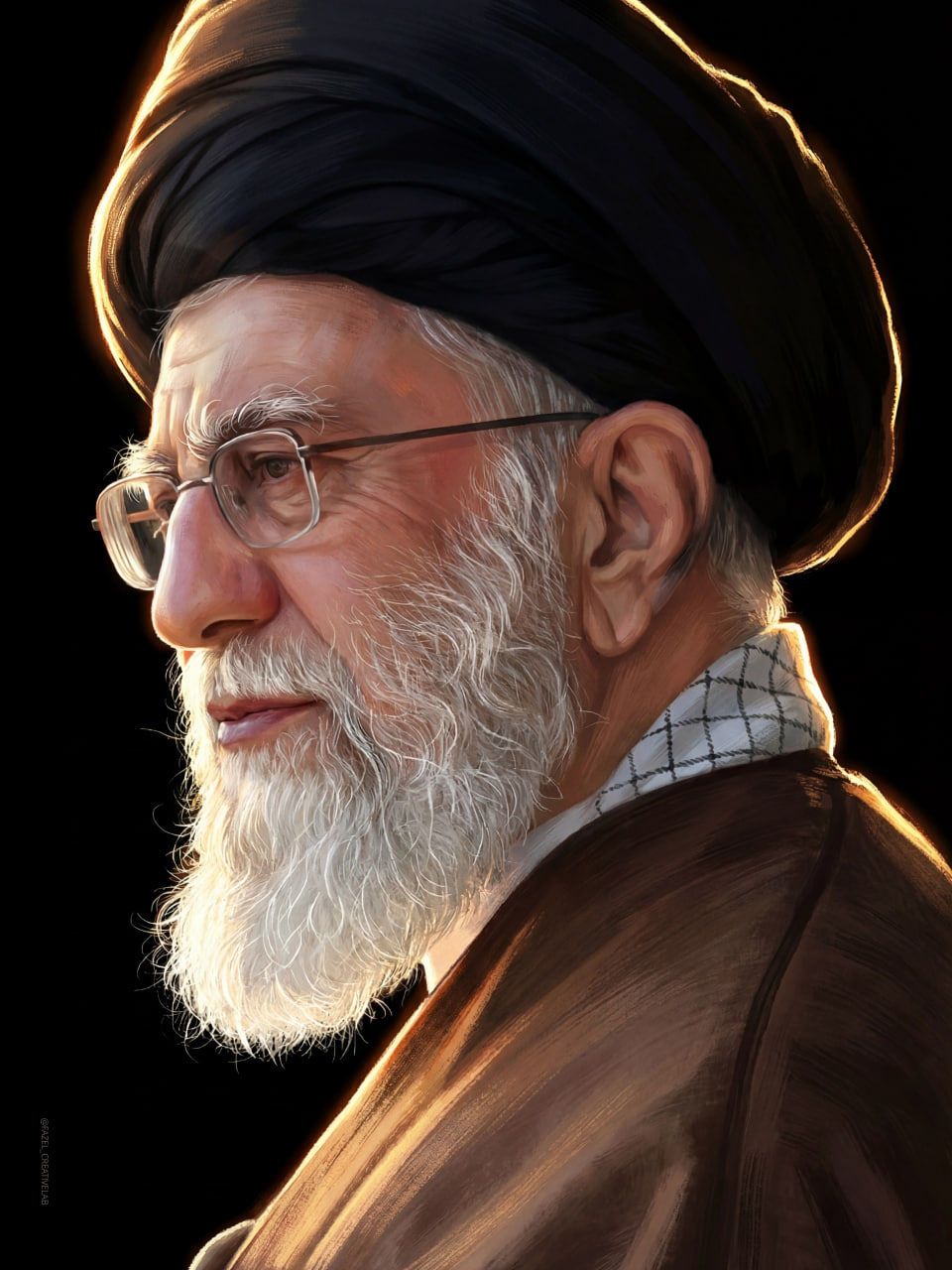 تصویرسازی پرتره امام شهید آیت الله سید علی حسینی خامنه ای