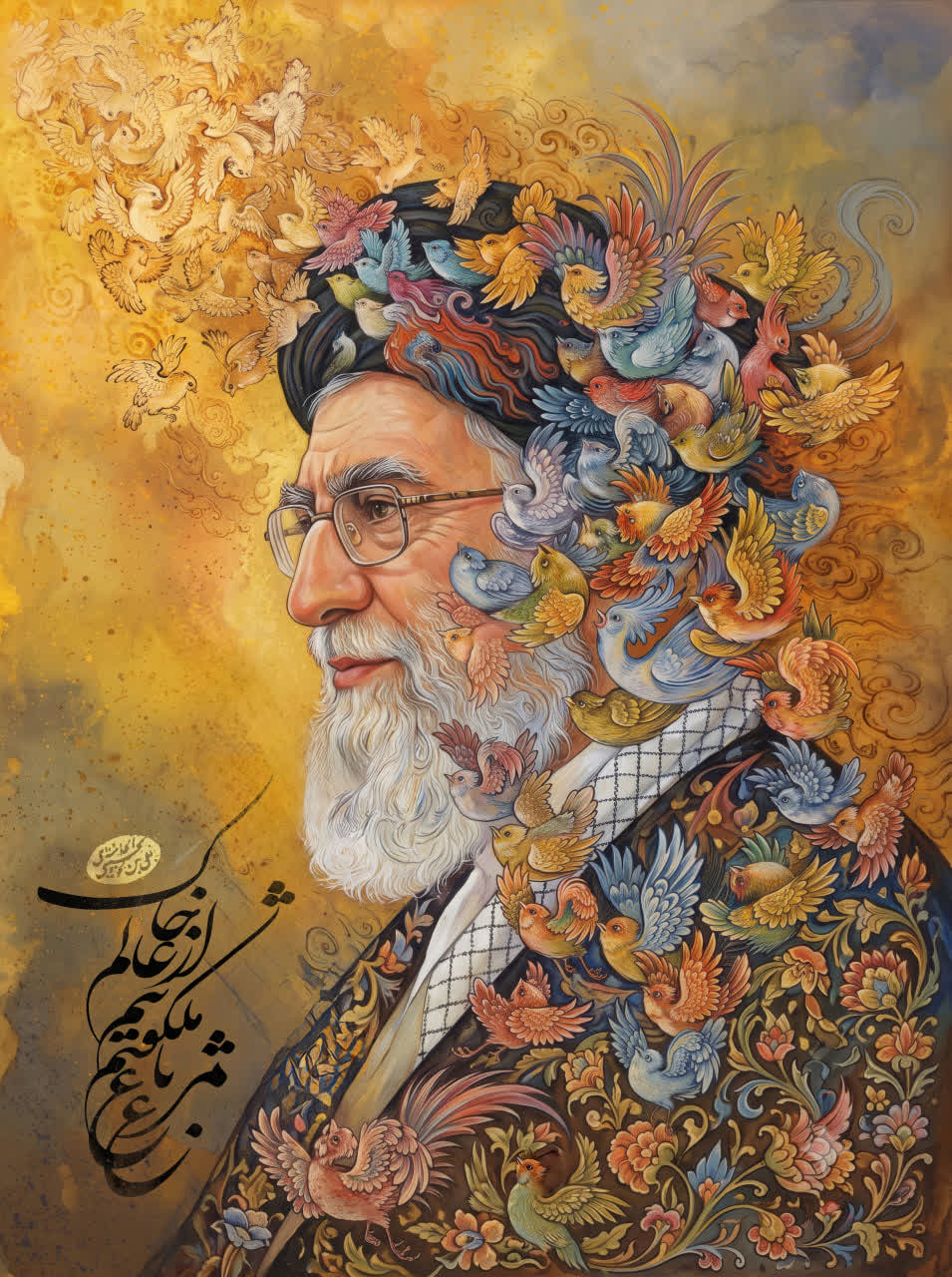 پوستر مرغ باغ ملکوتم نیَم از عالم خاک