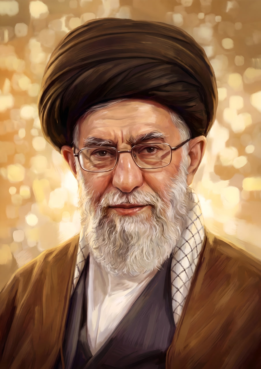 تصویرسازی چهرۀ رهبر شهید حضرت سید علی حسینی خامنه ای