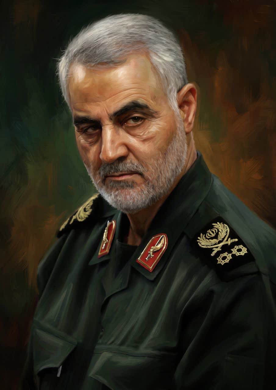 تصویرسازی چهره شهید حاج قاسم سلیمانی