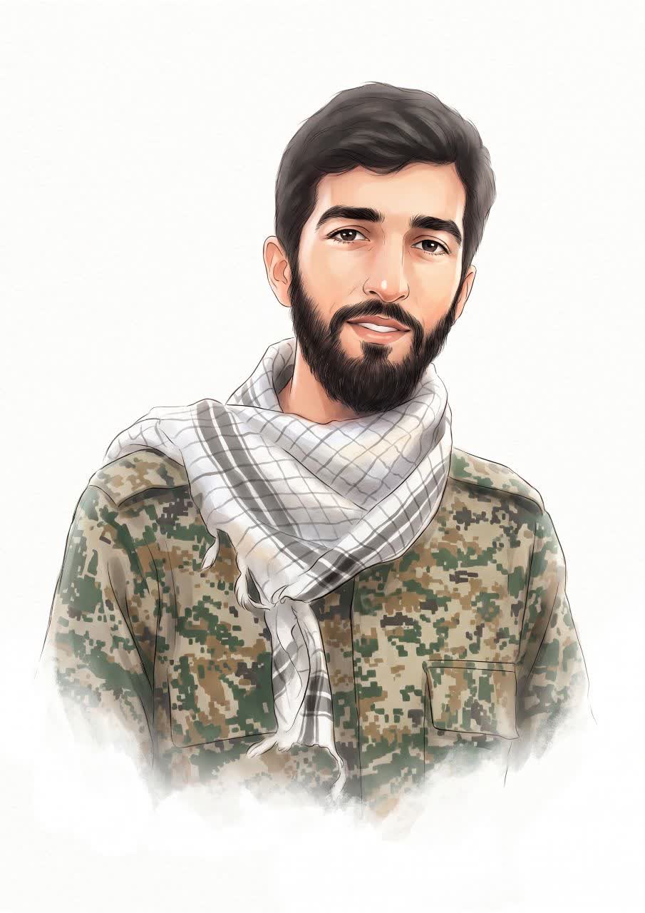 تصویرسازی چهره شهید محسن حججی