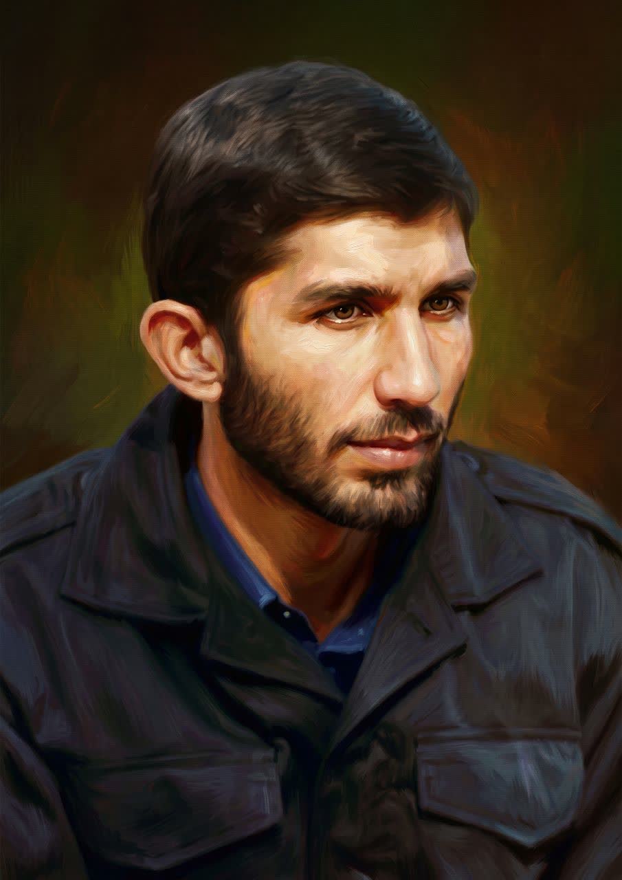 تصویرسازی چهره شهید سعید جانبزرگی