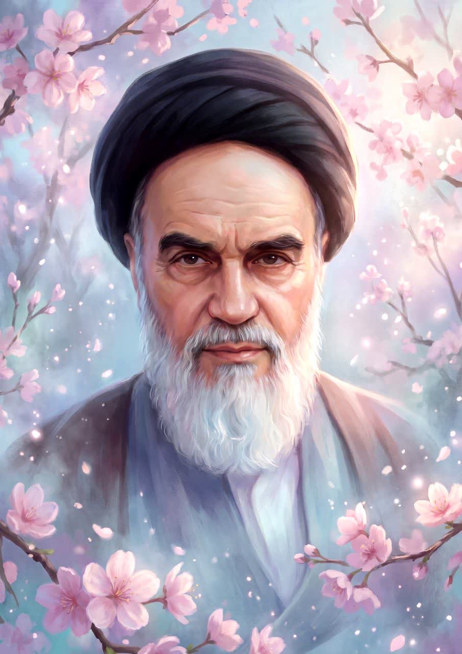تصویرسازی چهره رهبر کبیر انقلاب امام خمینی (ره)