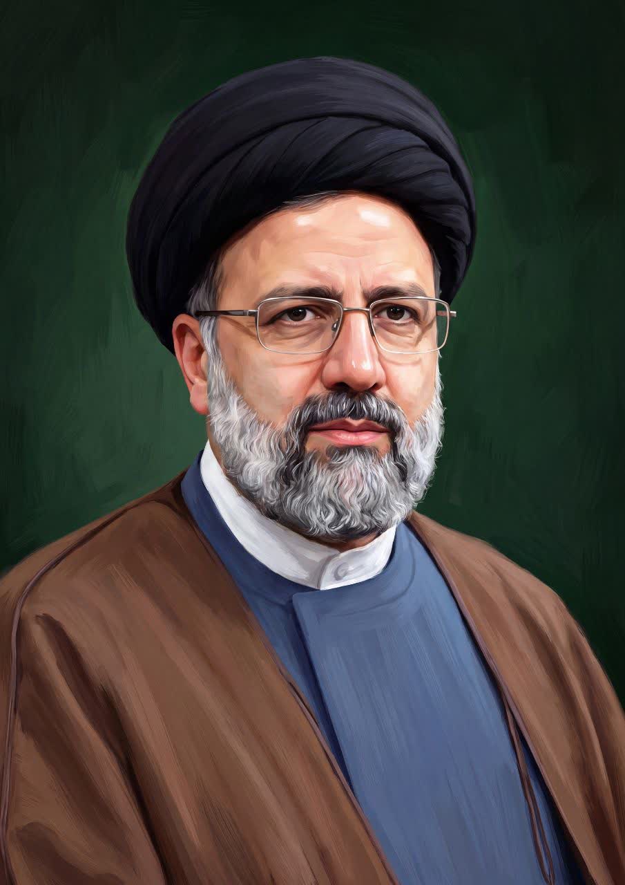 تصویرسازی چهره شهید سید ابراهیم رئیسی