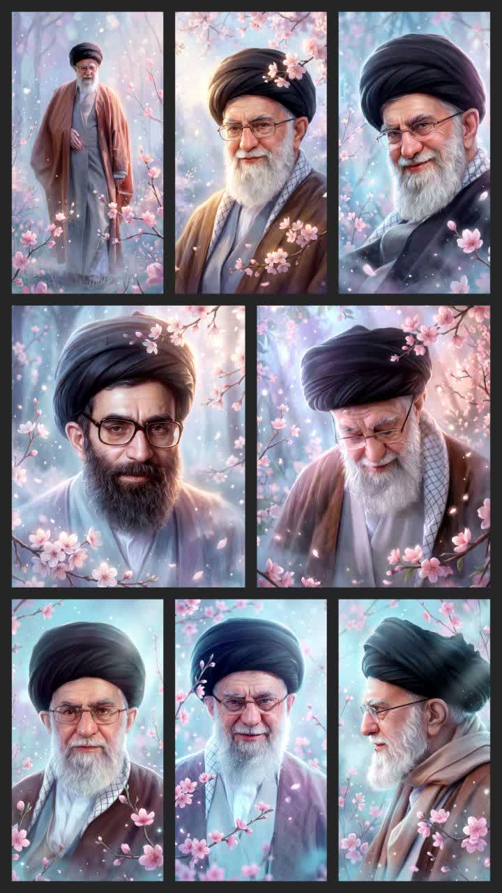 تصویرسازی چهره رهبر شهید انقلاب سید علی حسینی خامنه ای
