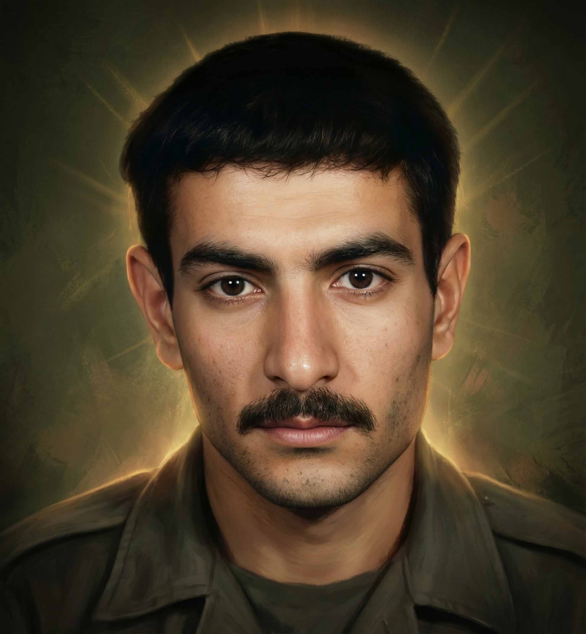 تصویرسازی چهره شهید پرویز لاتی کمالی نژاد