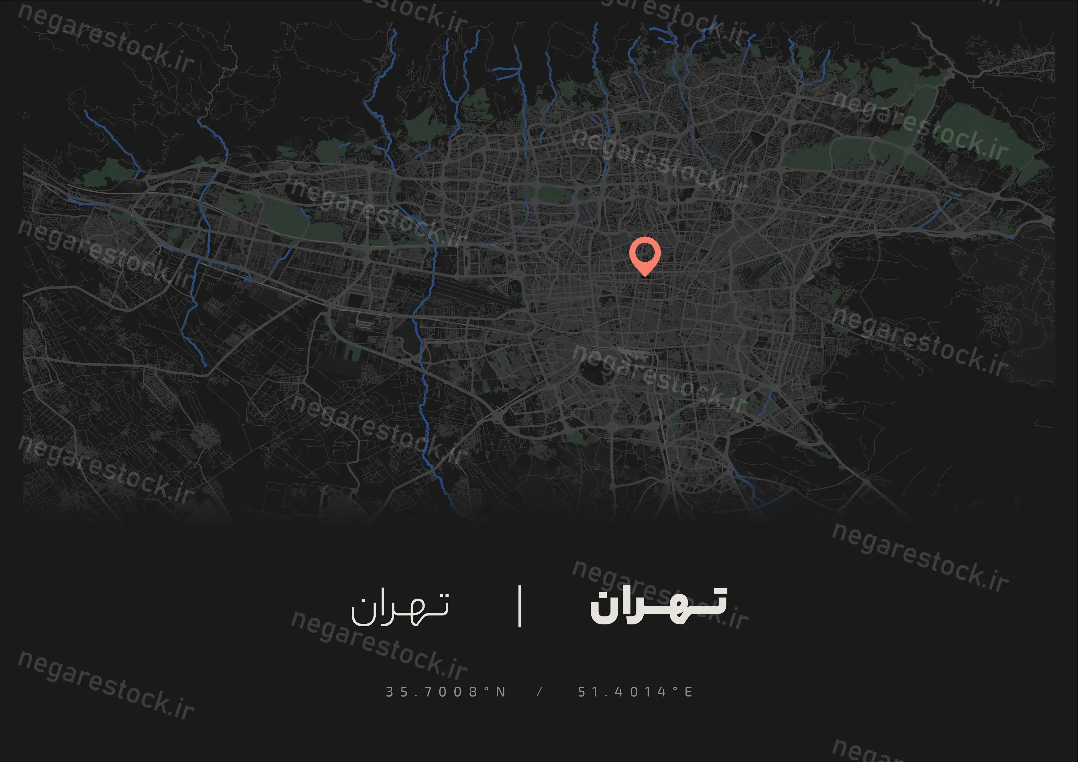 وکتور نقشه تهران (دارک)