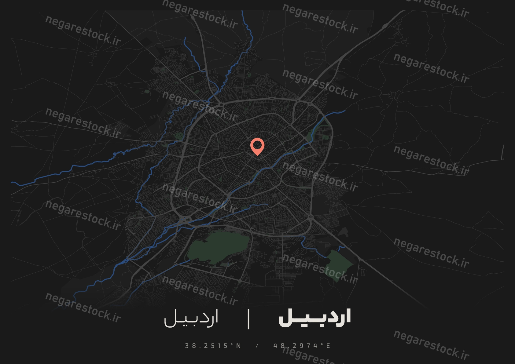 وکتور نقشه اردبیل (دارک)