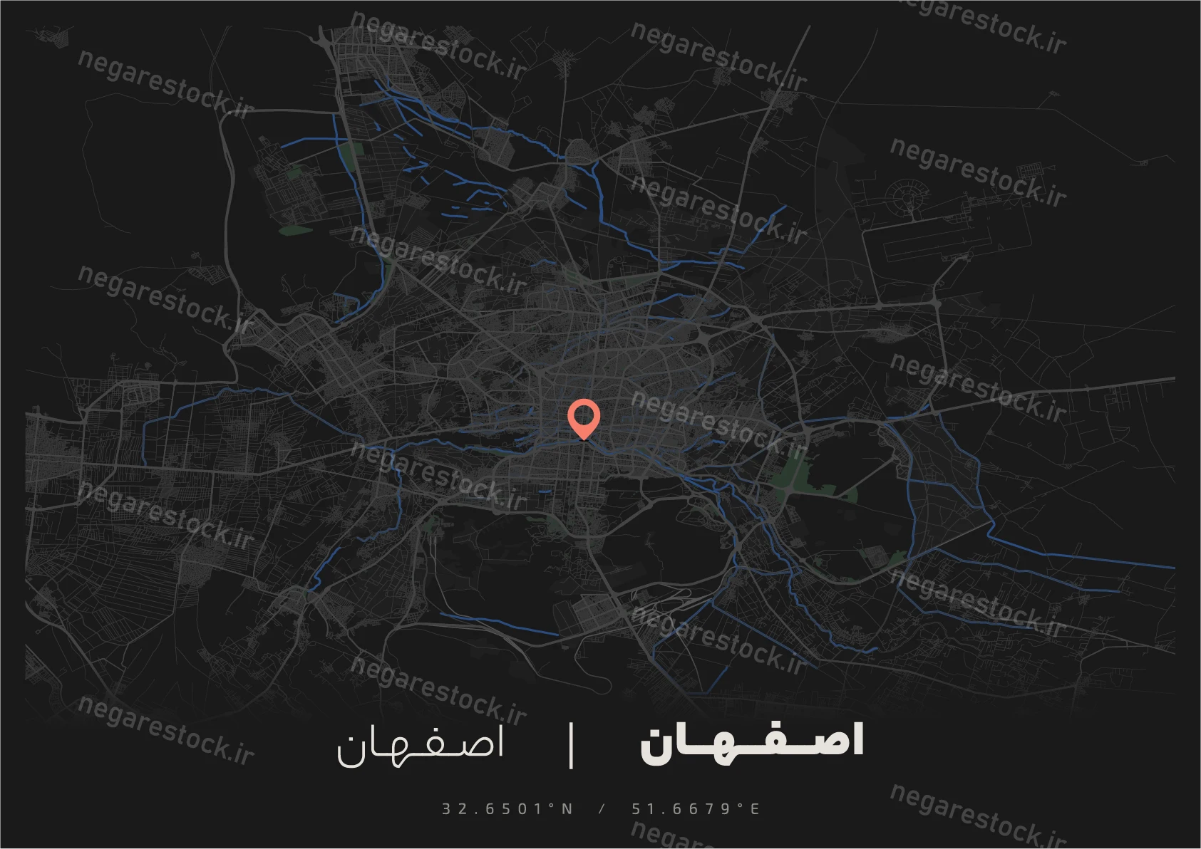 وکتور نقشه اصفهان (دارک)