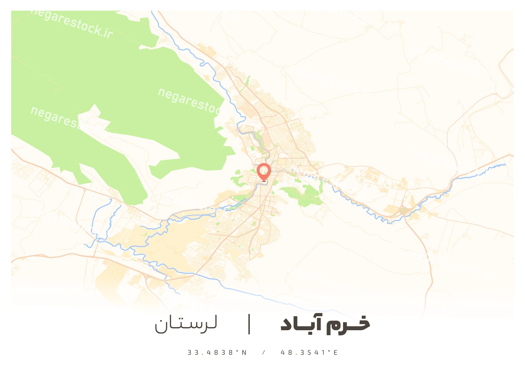 وکتور نقشه خرم آباد (لایت)