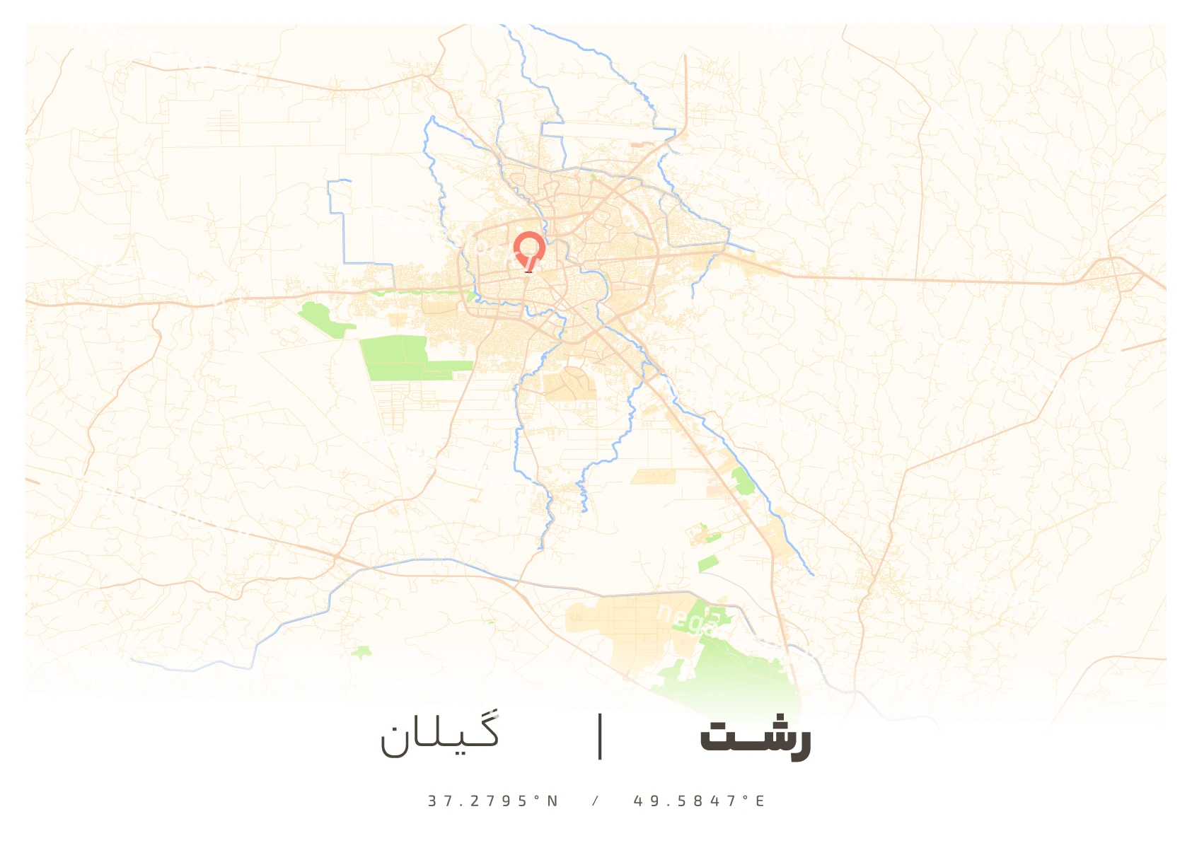 وکتور نقشه رشت (لایت)
