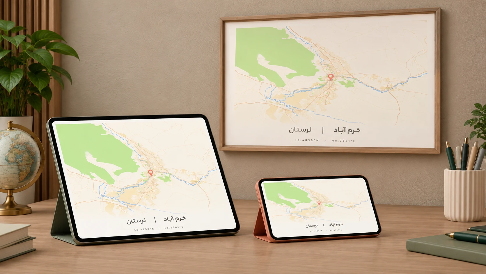 وکتور نقشه خرم آباد (لایت)