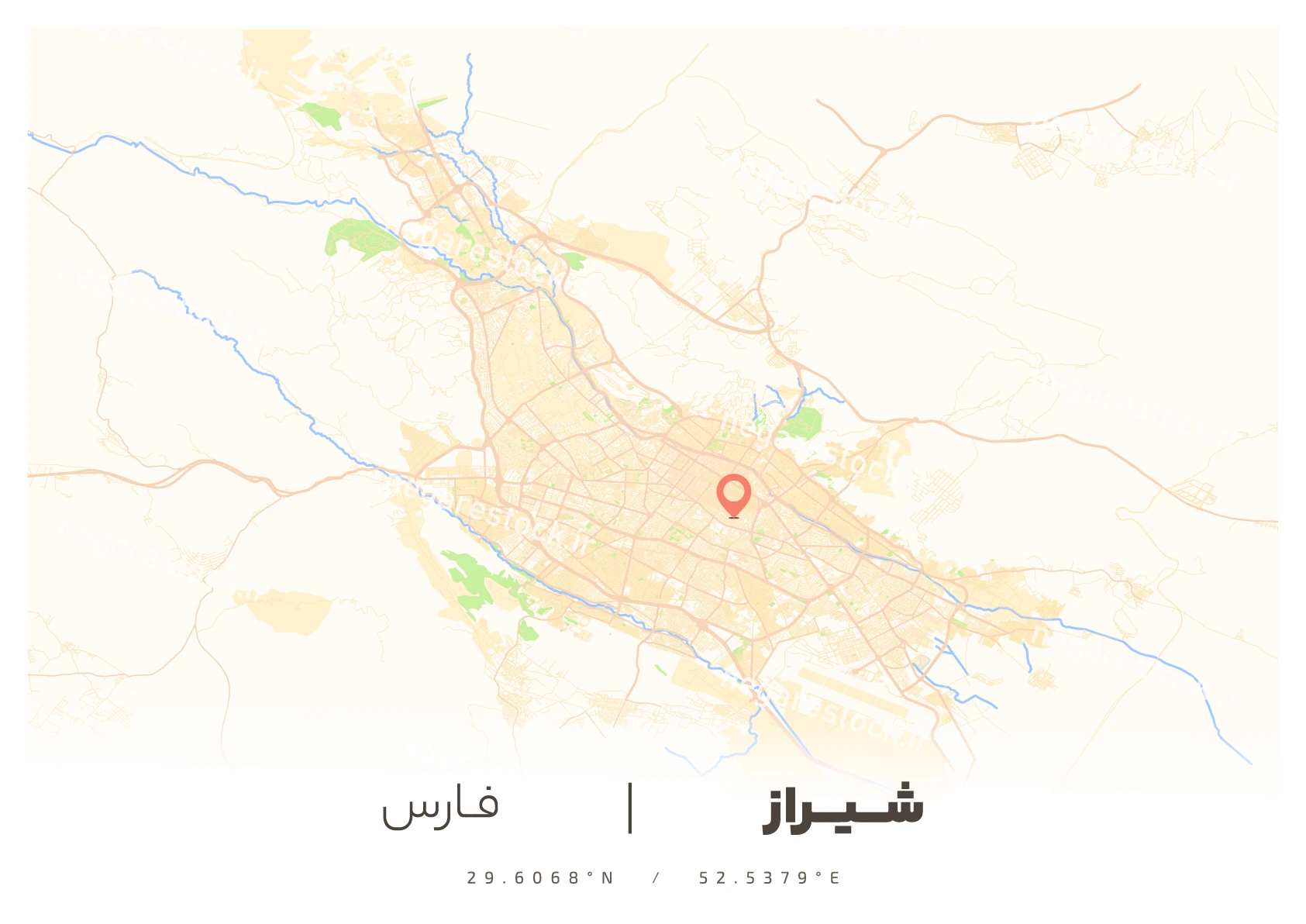 وکتور نقشه شیراز (لایت)