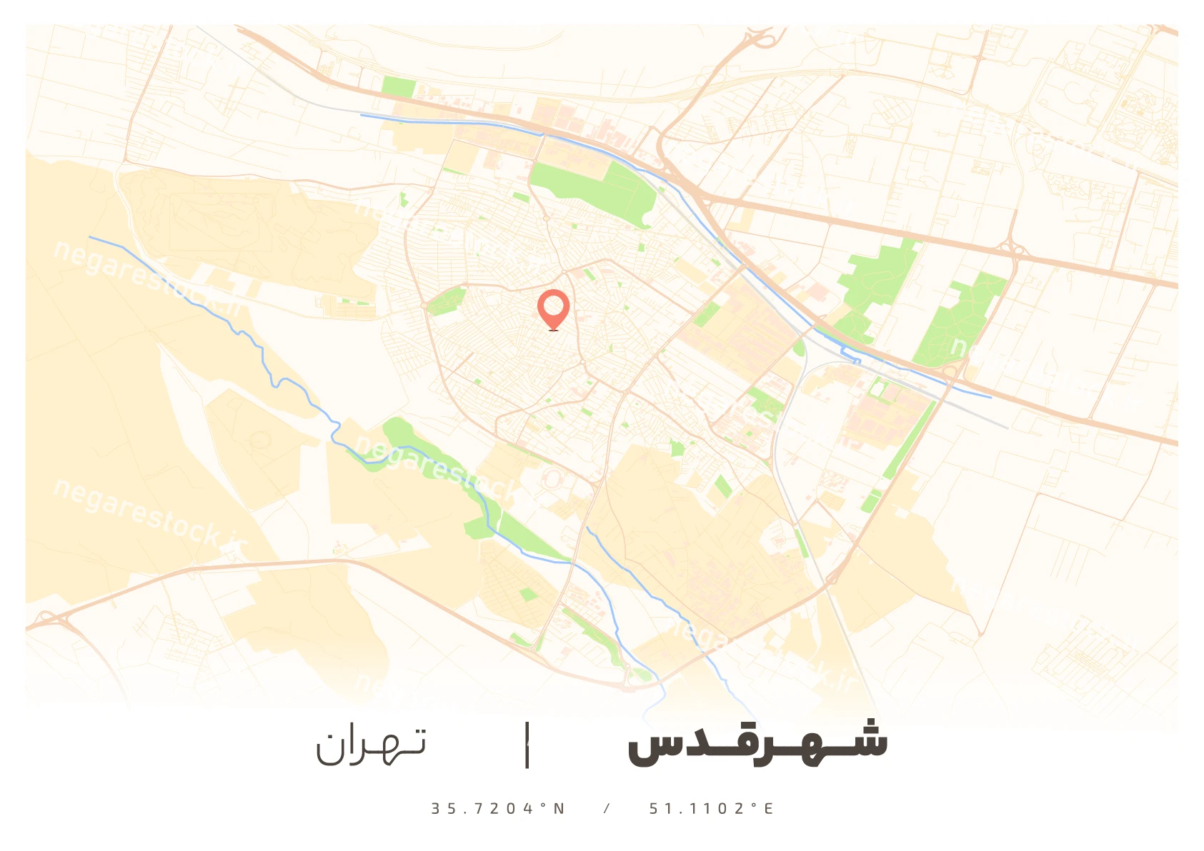 وکتور نقشه شهر قدس (لایت)