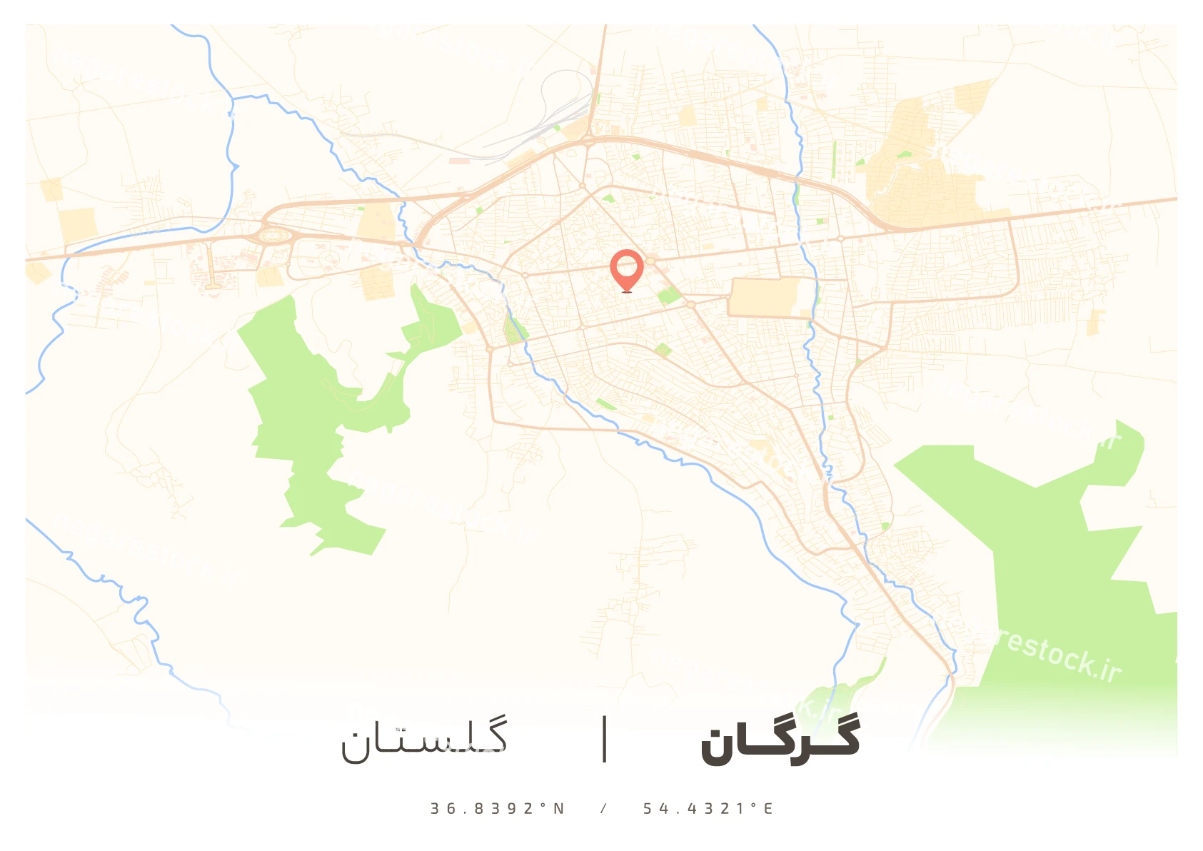 وکتور نقشه گرگان (لایت)