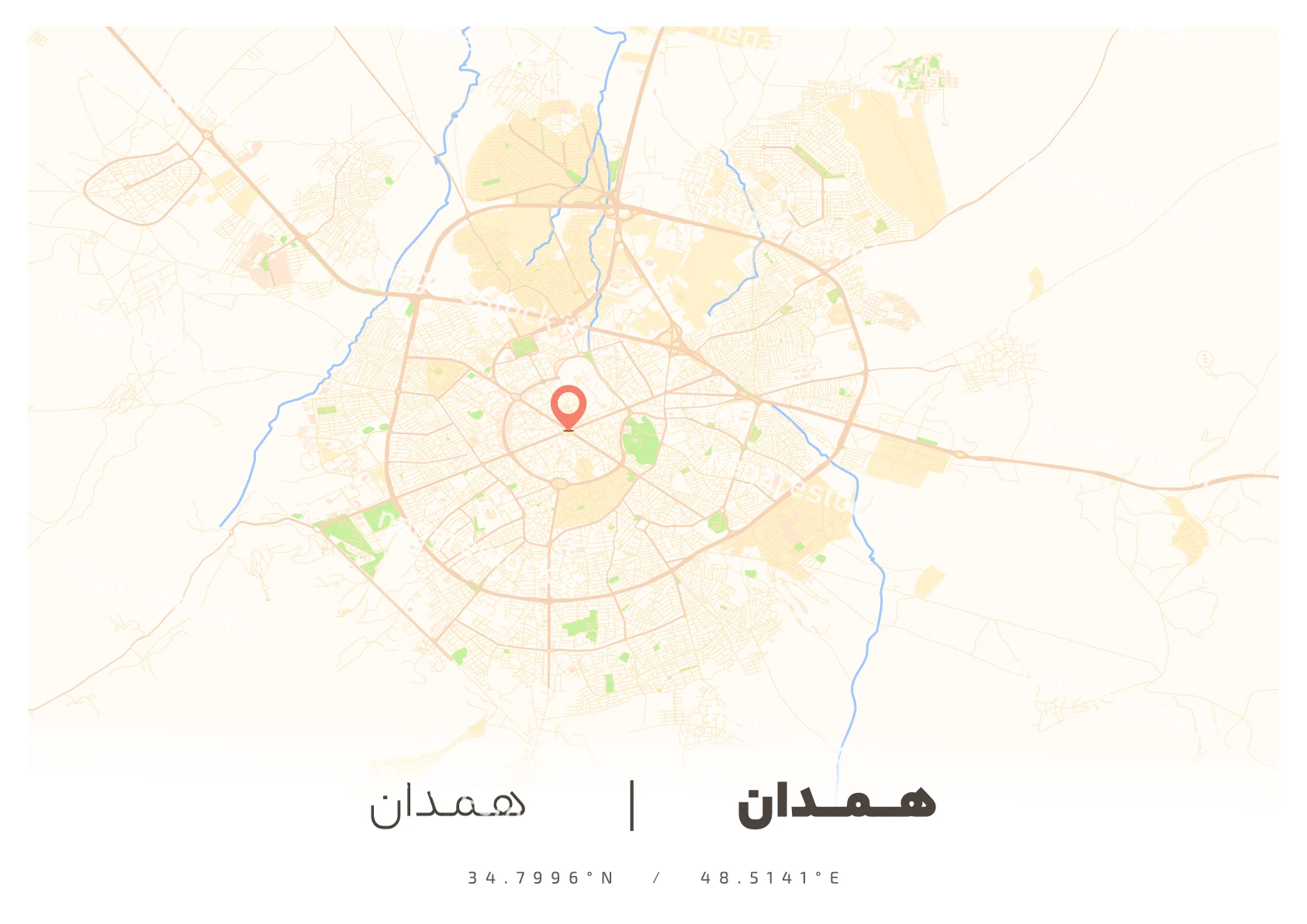 وکتور نقشه همدان (لایت )